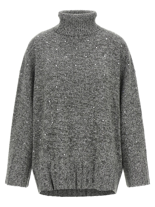 Crystal Turtleneck Sweater Sweaters And Cardigans Gray