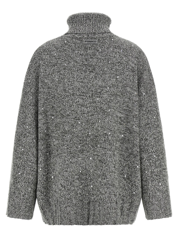 Pinko Crystal Turtleneck Sweater Sweaters and Cardigans - Gray | 114fb22187ba02450aac3076fffeb0f181edb667