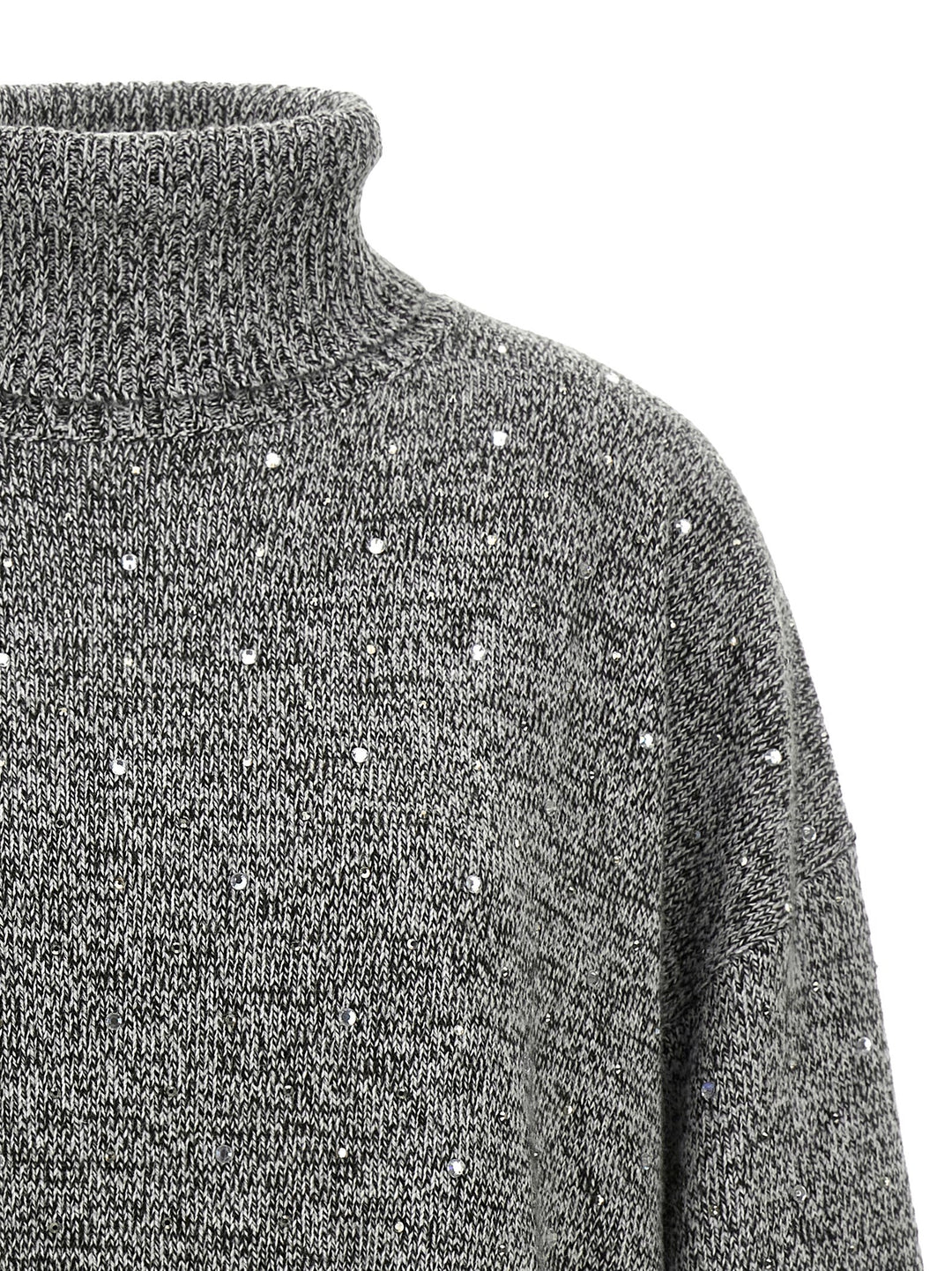 Pinko Crystal Turtleneck Sweater Sweaters and Cardigans - Gray | fe7bc862f4c9d7e91fdc0ac7135fe162b823e320