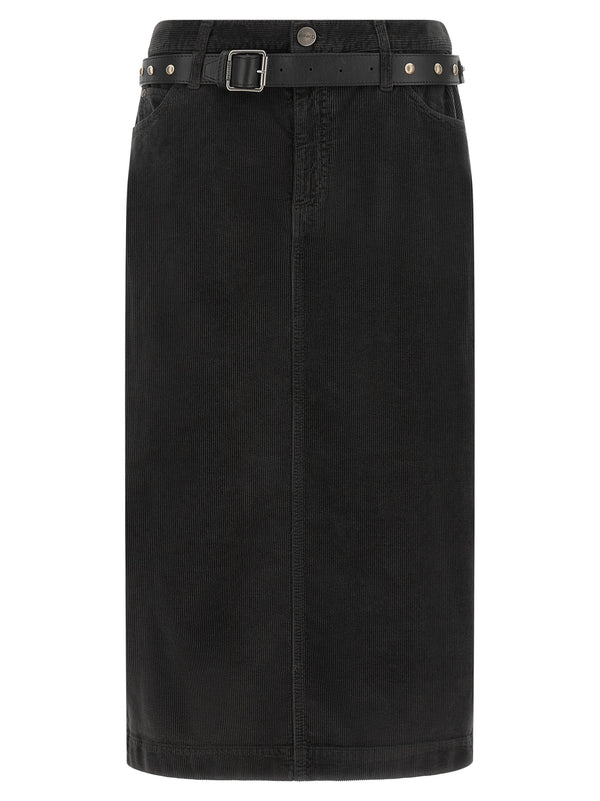 Corduroy Skirt Skirts Black