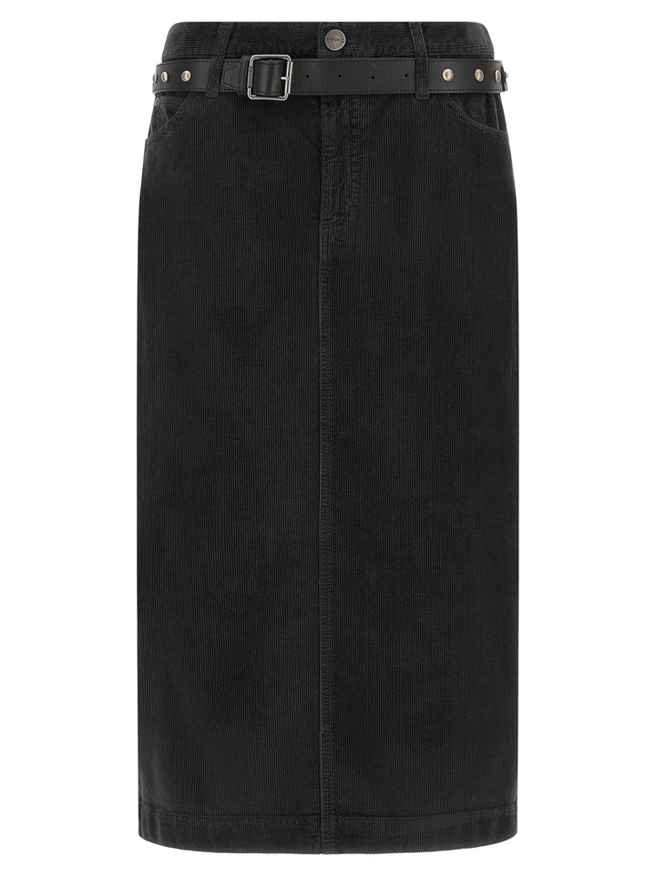 Pinko Corduroy Skirt Skirts - Black | d84ec28d4a873c88a04bbdd58e10fbb80052b0bc