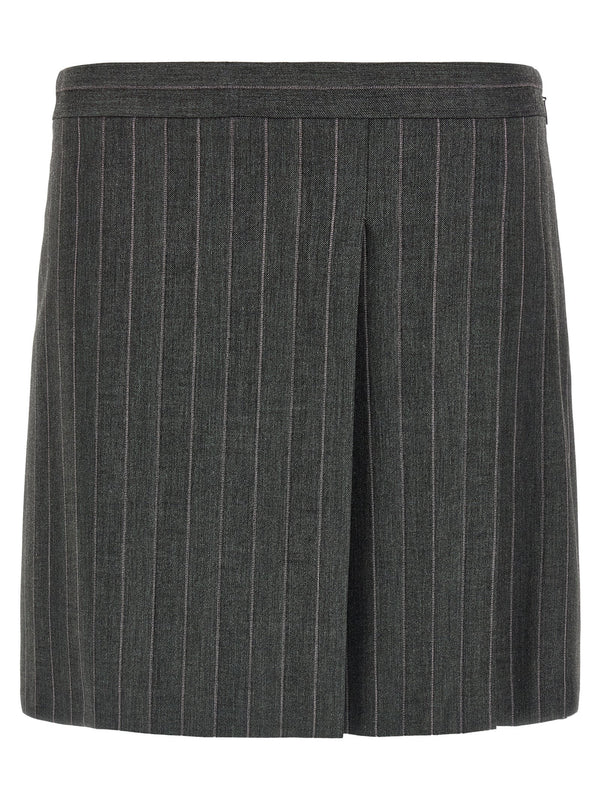 Pinstripe Skirt Skirts Gray