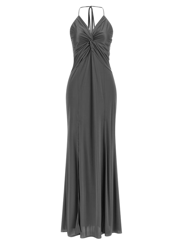 Front Knot Dress Dresses Gray