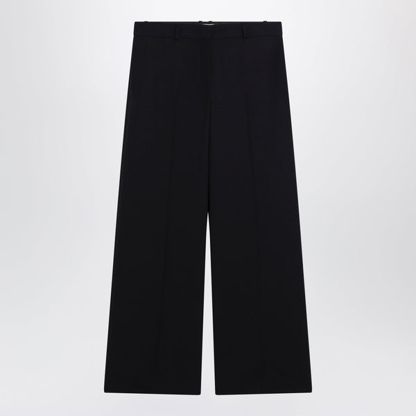 Straight-Leg Low-Rise Wool Gabardine Pants In Dark Navy