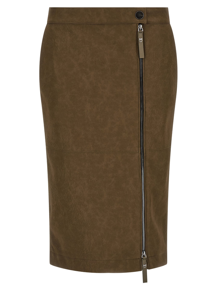 Pinko Skirt With Side Zip Skirts - Brown | dc431cbe92e7f766d36969028930a847cb06e68f