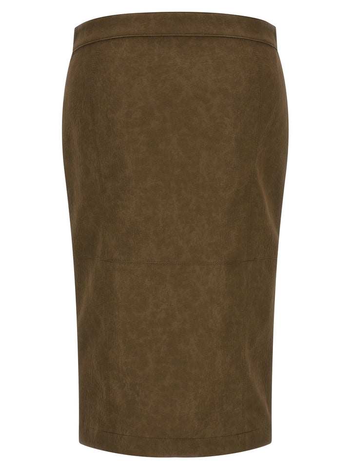 Pinko Skirt With Side Zip Skirts - Brown | 7cff474c6dec16081d4ed65e02298475e7a62658