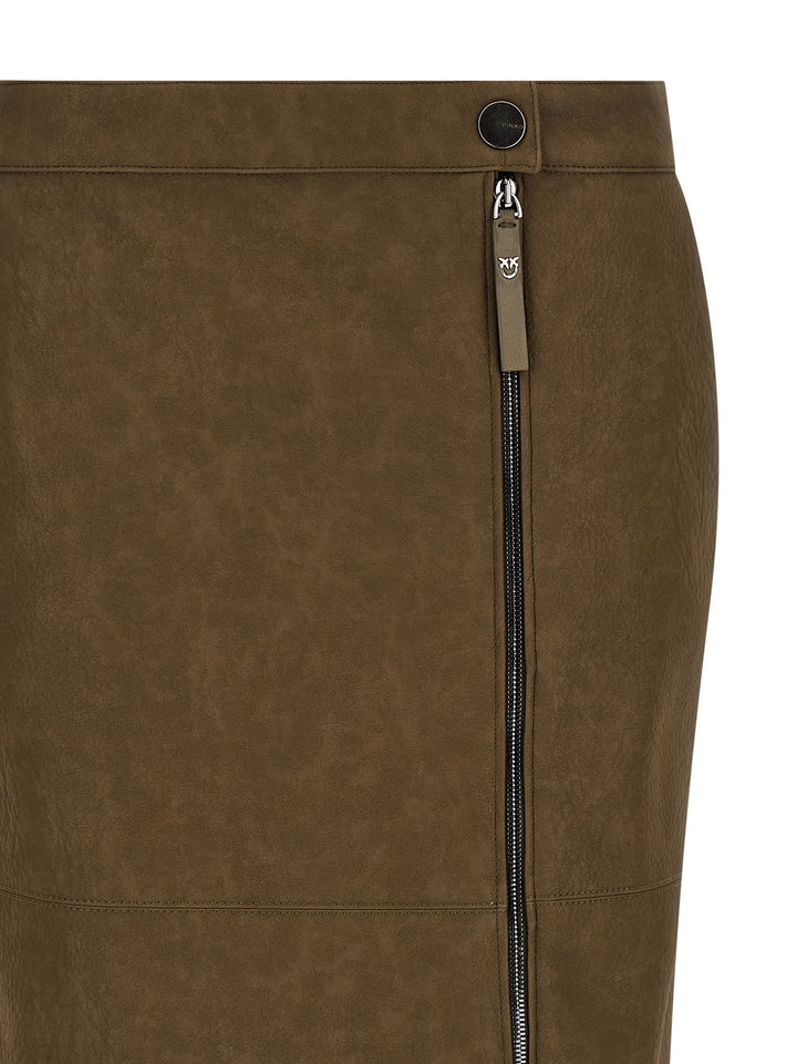 Pinko Skirt With Side Zip Skirts - Brown | 89b2d17ba3f69190a143d0d363901a1d7b063758