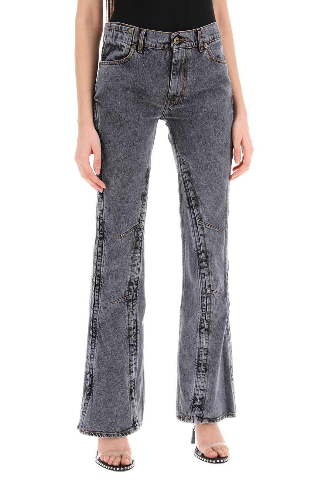 Hook And Eye Flared Jeans