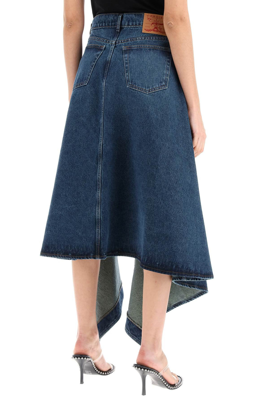 Gonna Midi In Denim Con Cut Out