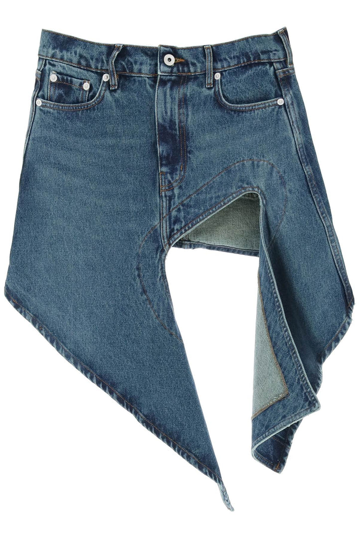 Minigonna In Denim Con Cut Out