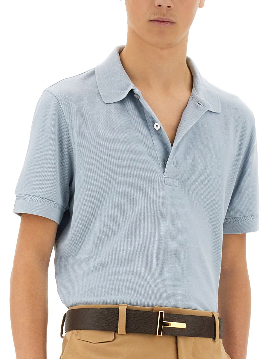 Tom Ford Polo - White, Light Blue | Wanan Luxury