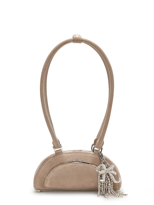 Suede Shoulder Bag With Charms