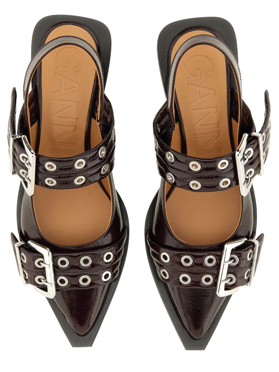 Ganni Flat Shoes - Burgundy | Wanan Luxury