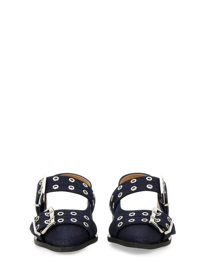 Ganni Flat Shoes - Blue | Wanan Luxury