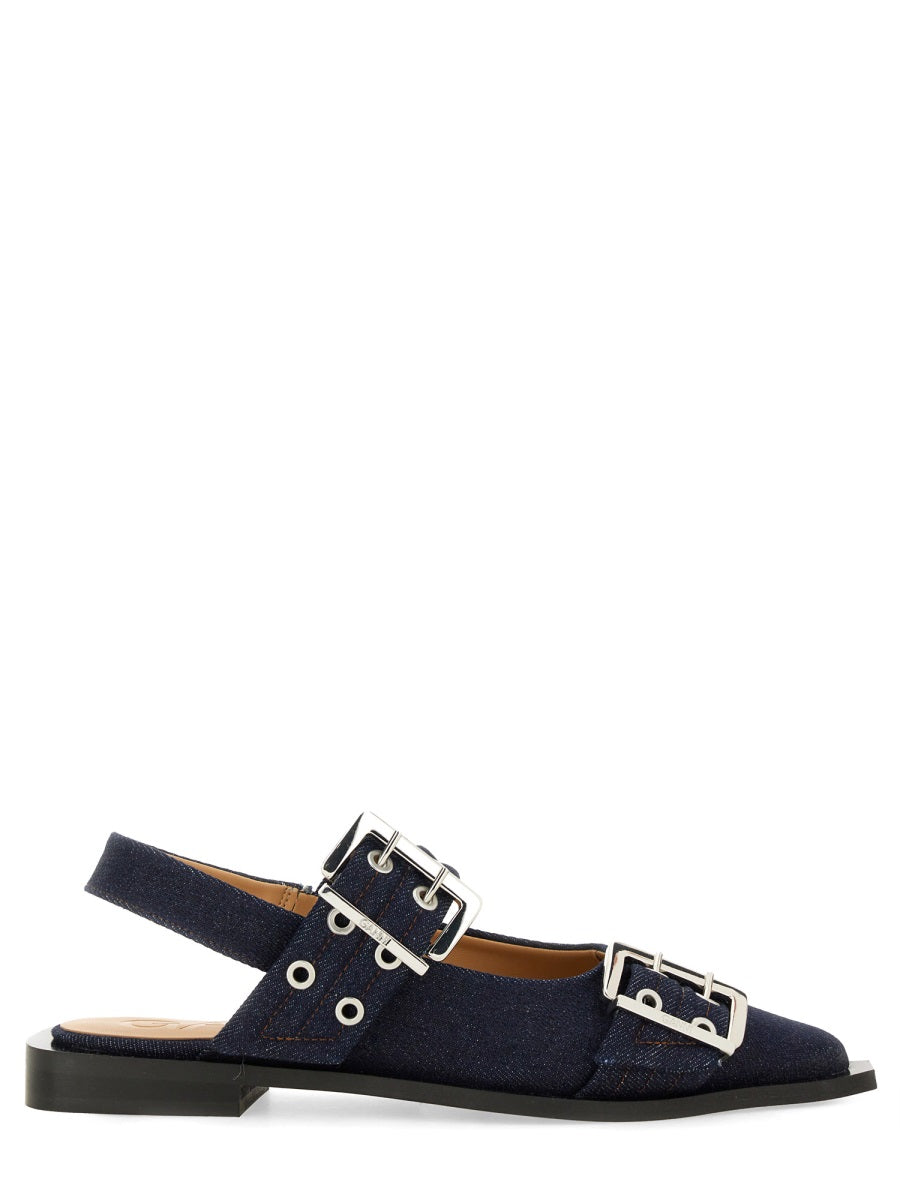 Ganni Flat Shoes - Blue | Wanan Luxury