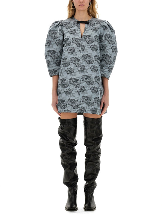 Floral Jacquard Mini Dress