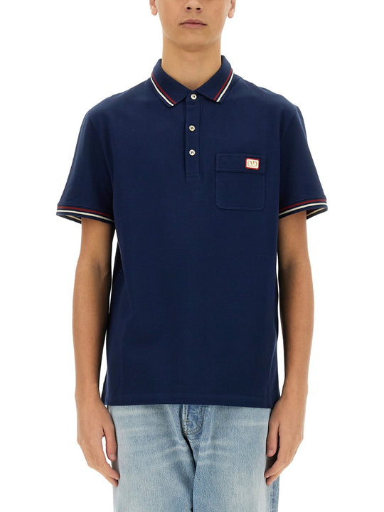 Polo Shirt With Vlogo Patch