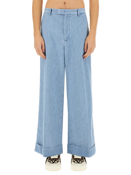 Denim Pants With Lapels