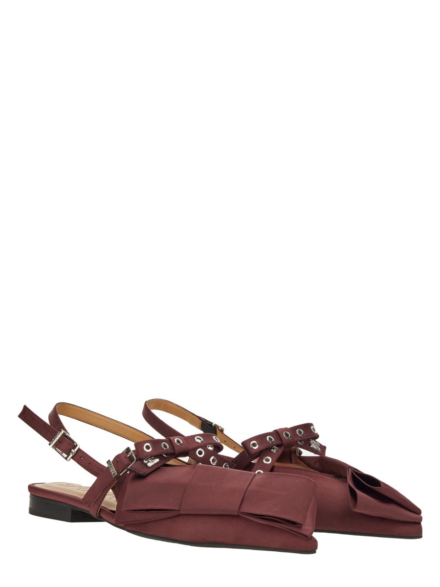 Ganni Flat Shoes - Burgundy | Wanan Luxury