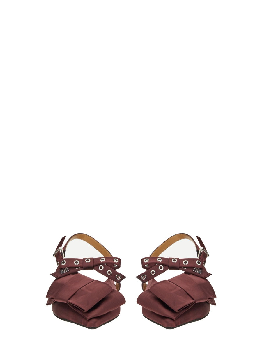 Ganni Flat Shoes - Burgundy | Wanan Luxury