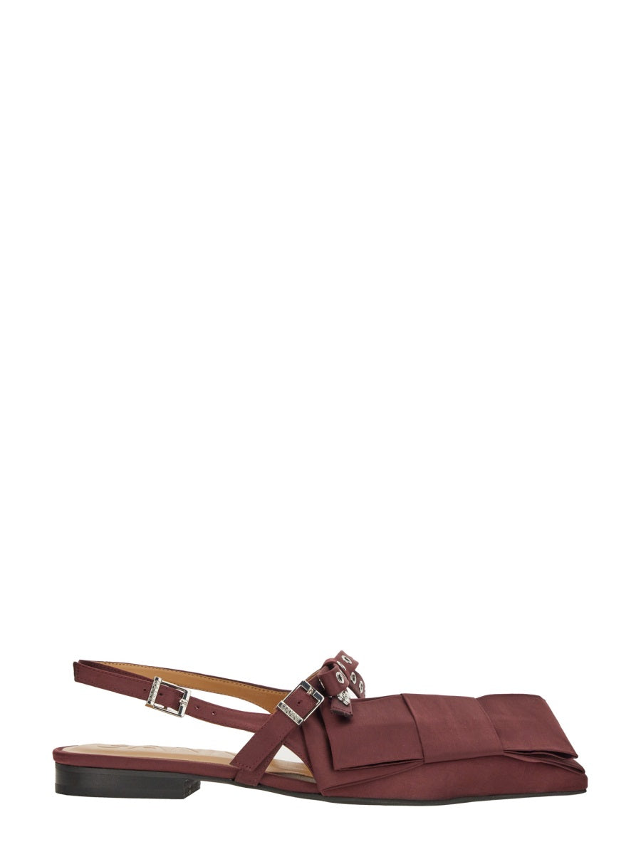Ganni Flat Shoes - Burgundy | Wanan Luxury