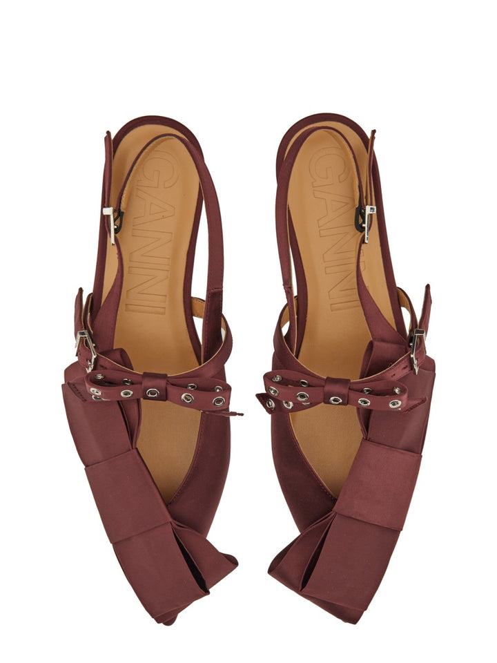 Ganni Flat Shoes - Burgundy | Wanan Luxury