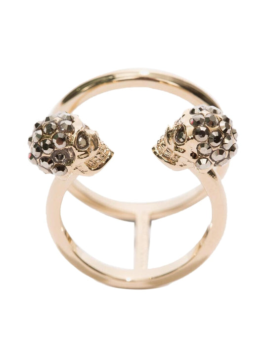 Twin Skull Double Ring