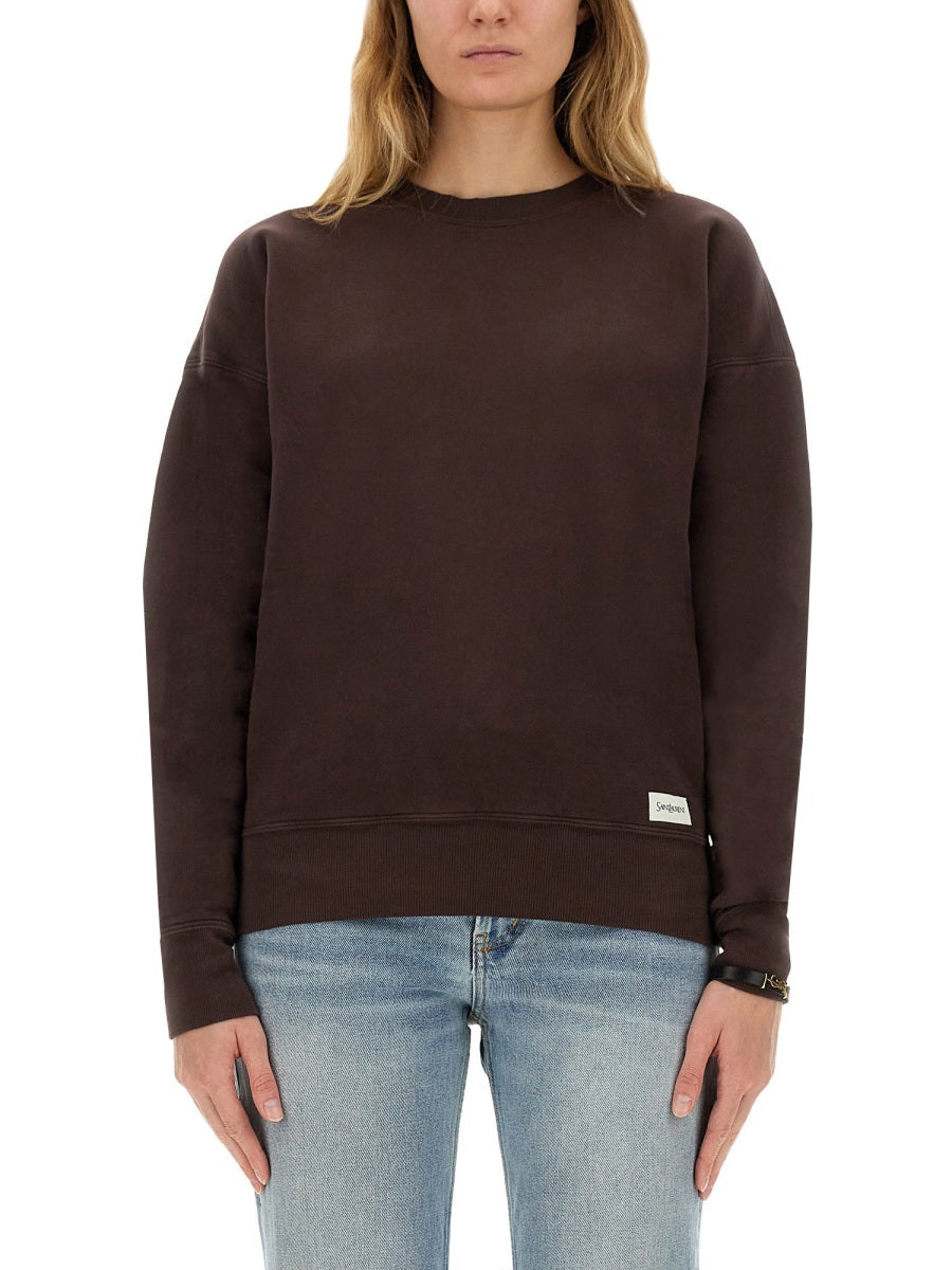 Saint Laurent Sweatshirts - Brown | ffaed8d5943bfdd24b3fc653e4f07341a88df4a5
