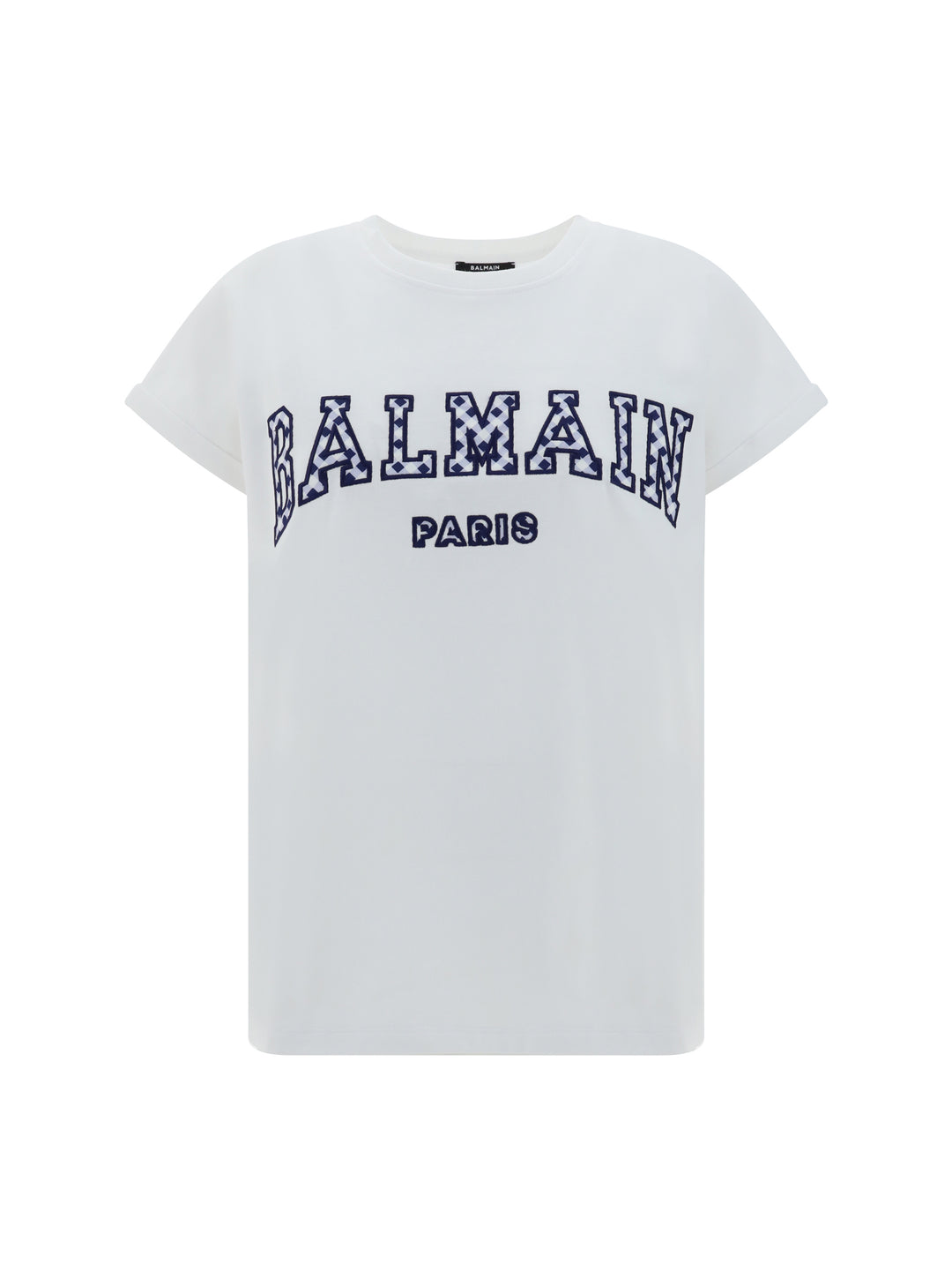 BALMAIN VICHY DETAIL T-SHIRT