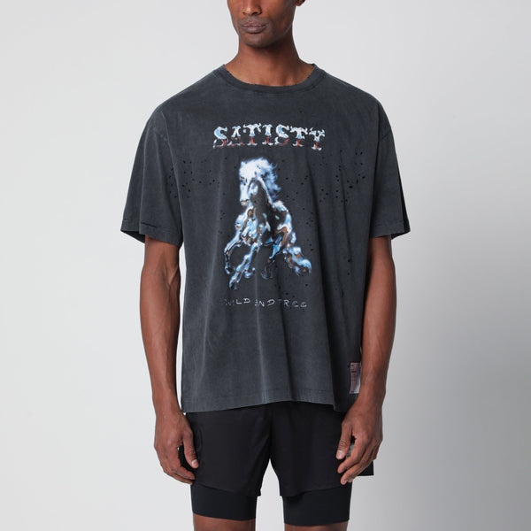 Moth Tech Aged Black T-Shirt With Holes