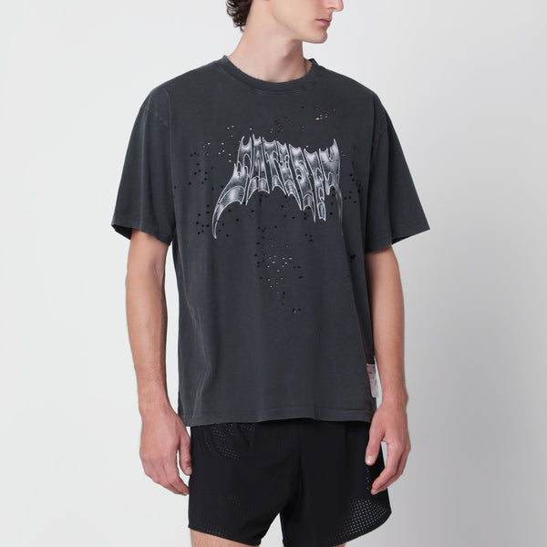 Aged Black Moth Tech T-Shirt In Cotton