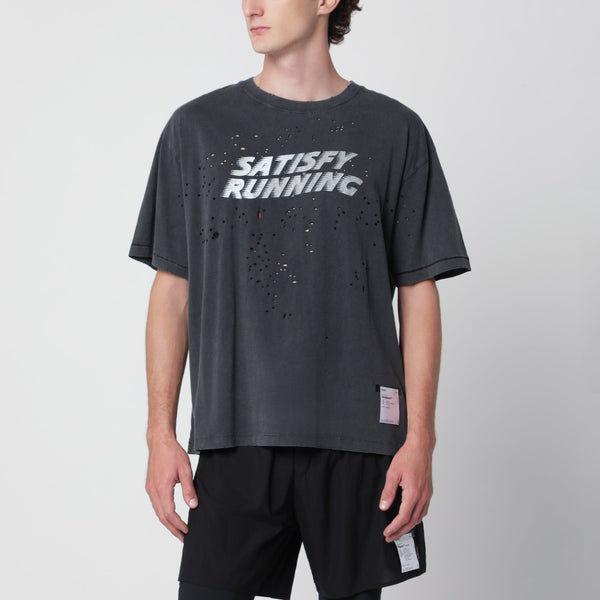 Aged Black Moth Tech T-Shirt In Cotton