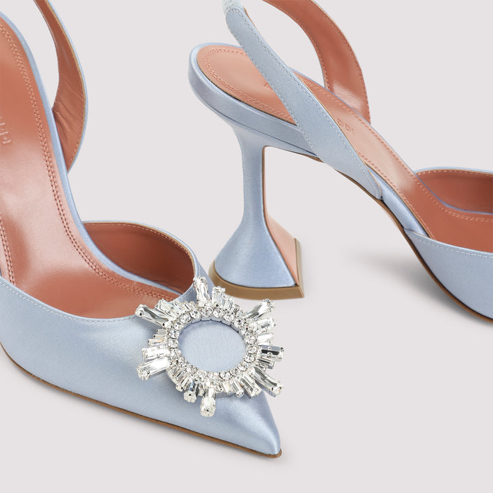 Amina Muaddi Mules - Blue | 7a4ee93c3615ba4c25ed994b017dacc2fb245bde