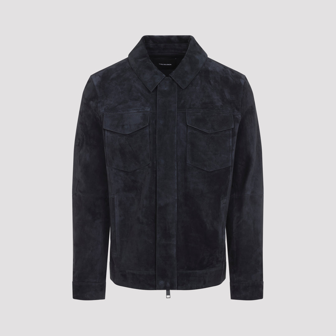 Yves Salomon Leather - Blue | fbe574f80c9437dedaebed9424db7341c8316a78