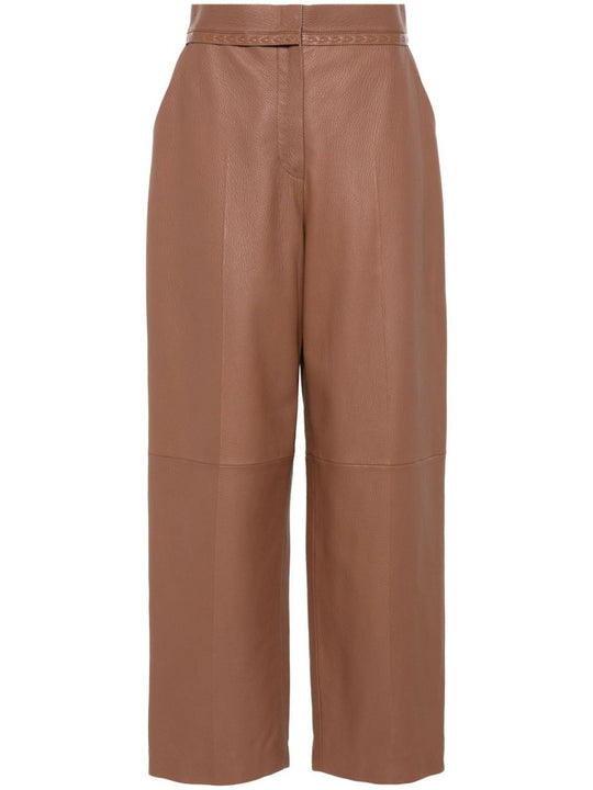 Tan-Coloured Leather Trousers