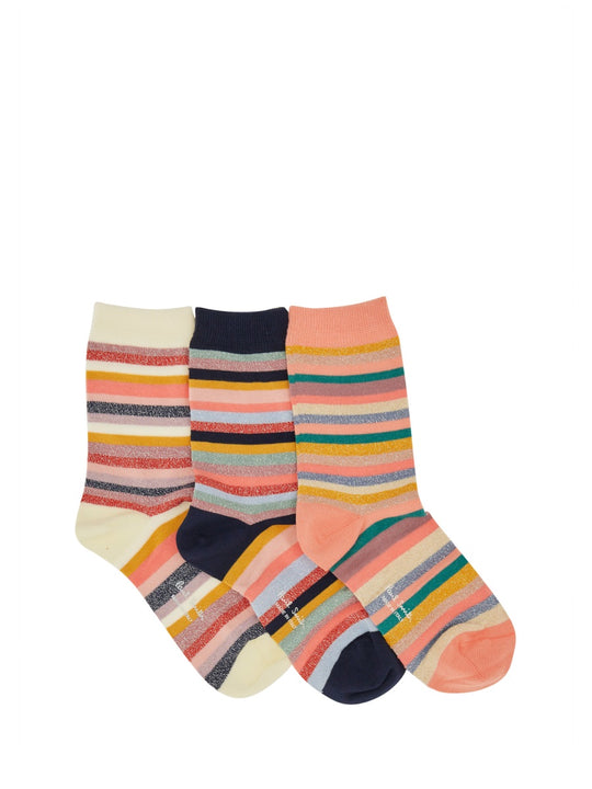 "Signature Stripe" Socks Set Of 3 Pairs