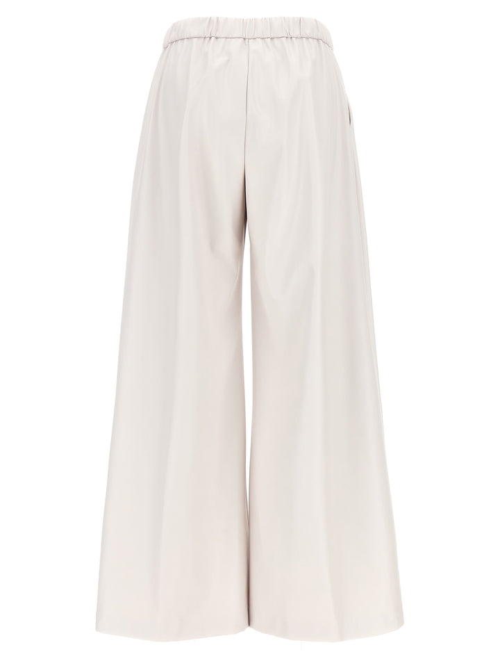 Faux Leather Trousers Pants White