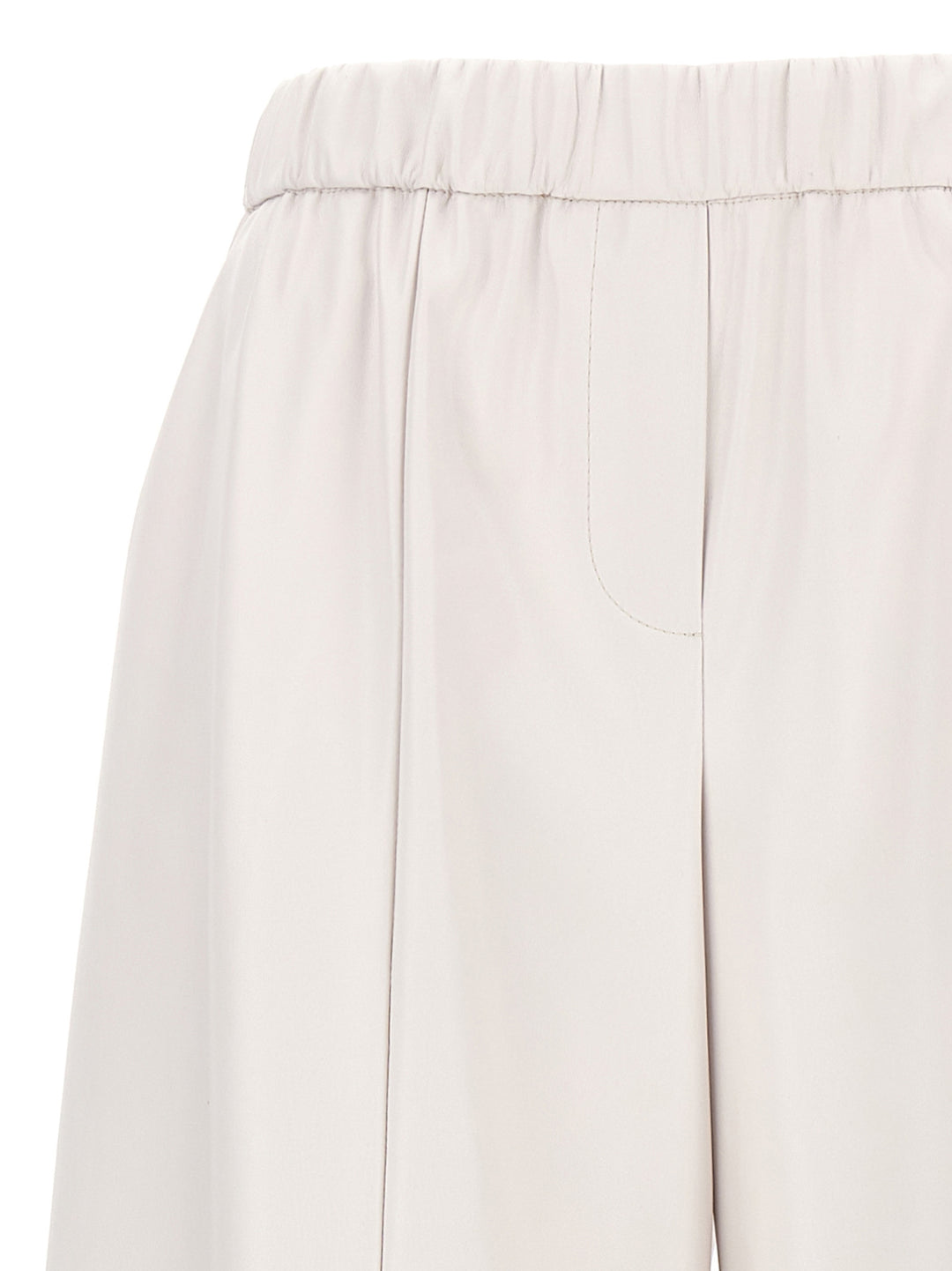 Faux Leather Trousers Pants White