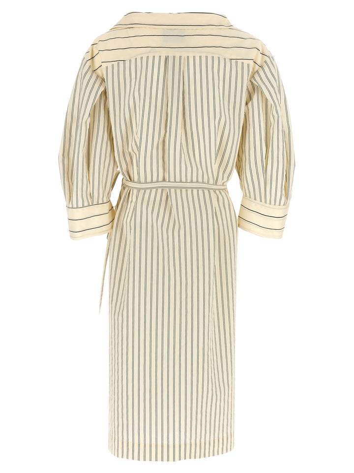 Striped Shirt Dress Dresses White/Black