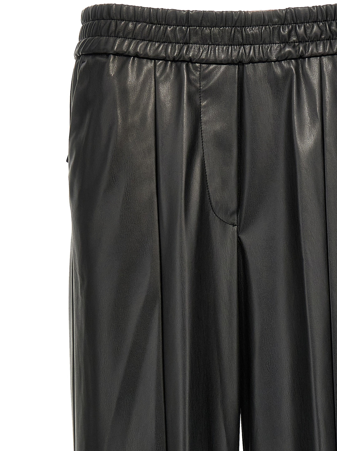 Faux Leather Trousers Pants Black