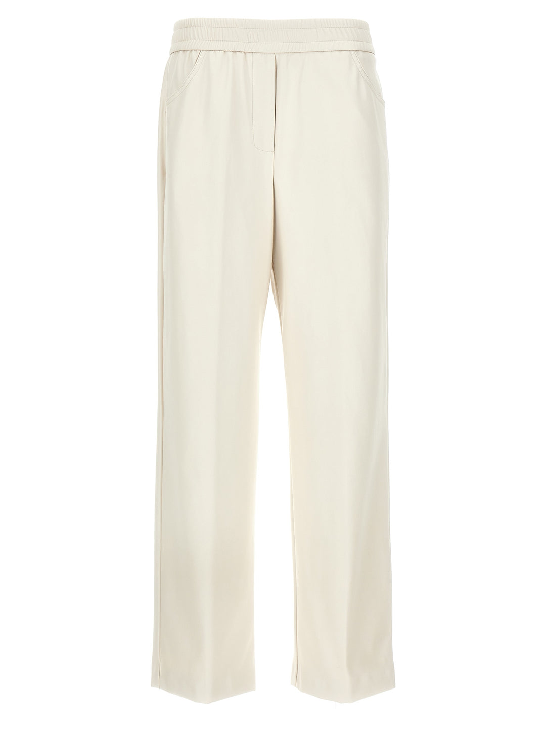 Faux Leather Trousers Pants White