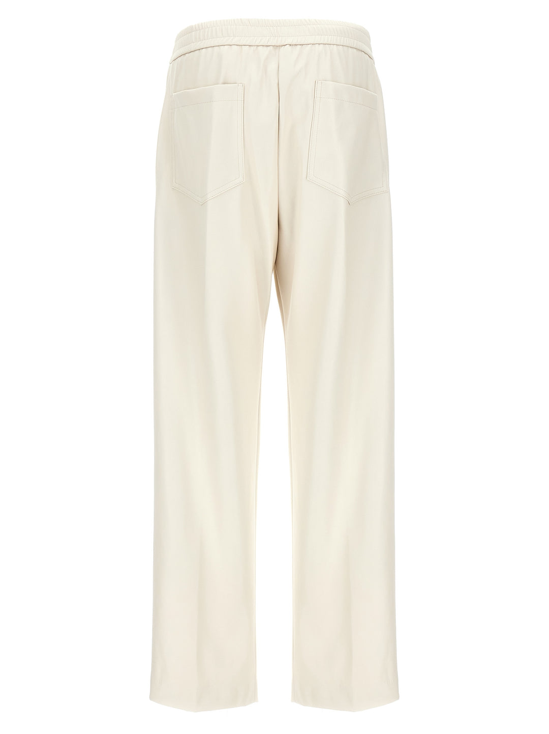 Faux Leather Trousers Pants White