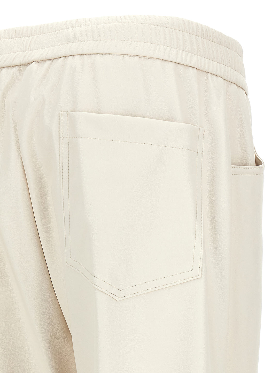 Faux Leather Trousers Pants White