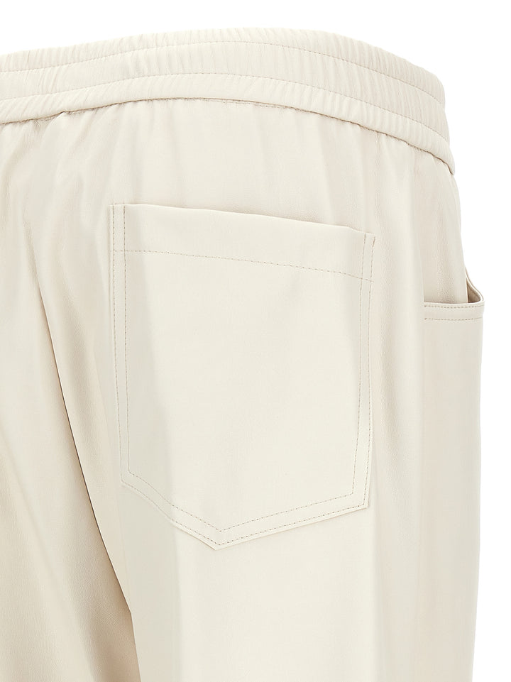 Faux Leather Trousers Pants White