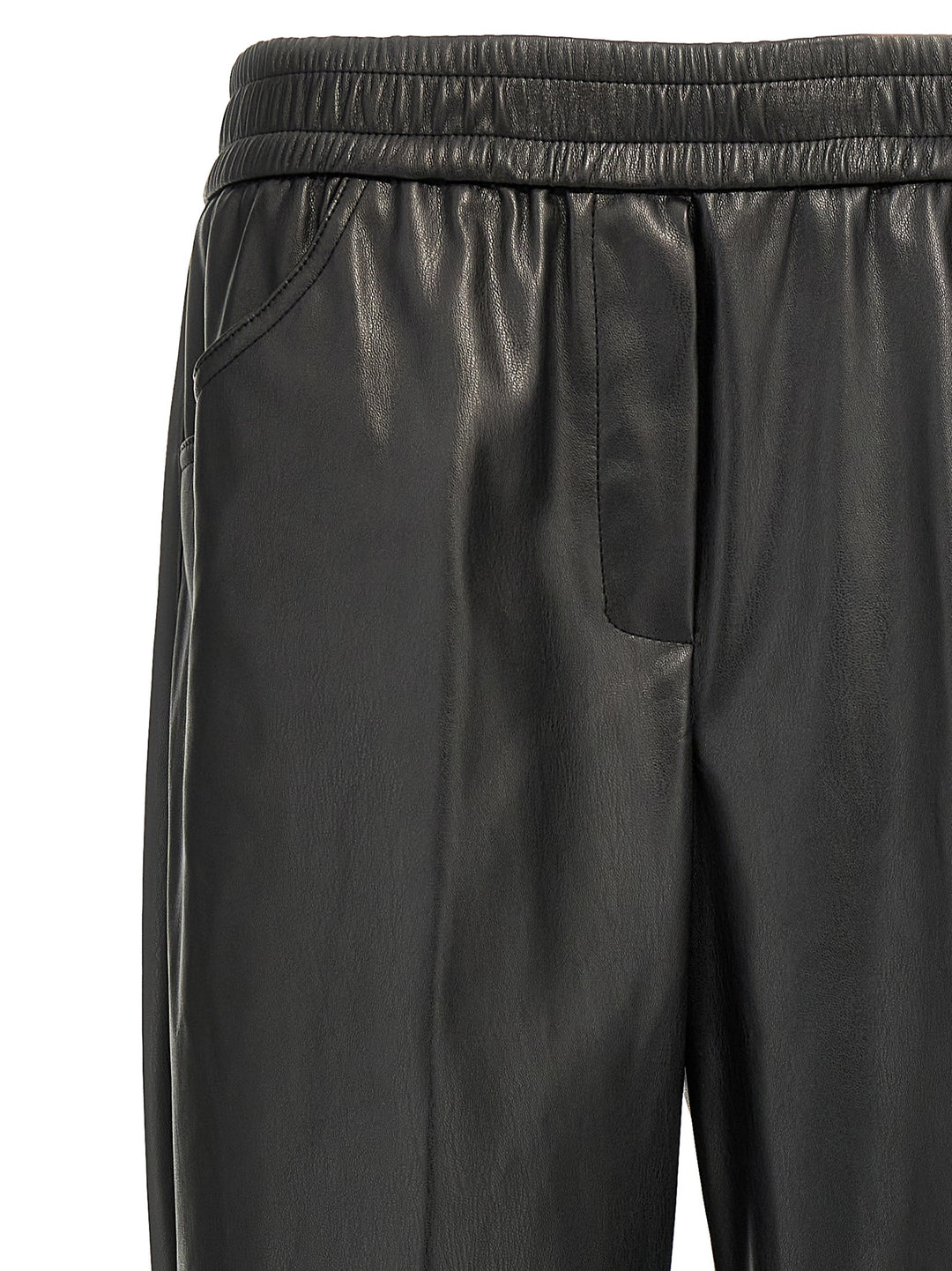 Faux Leather Trousers Pants Black