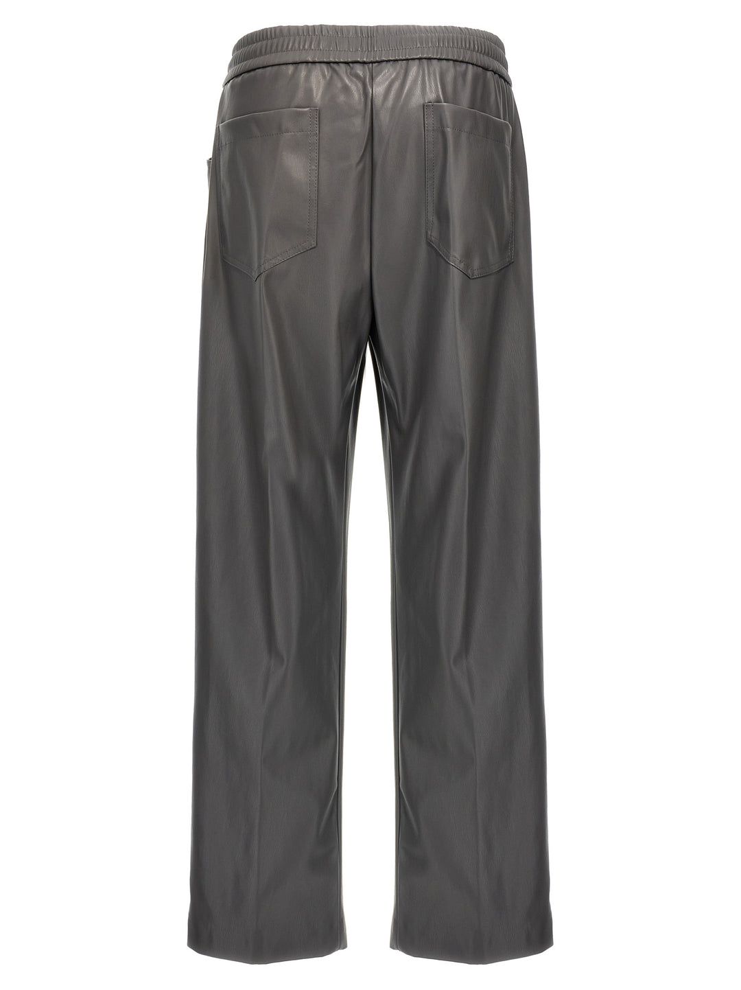 Faux Leather Trousers Pants Gray