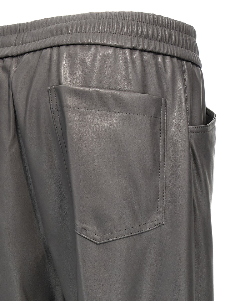 Faux Leather Trousers Pants Gray