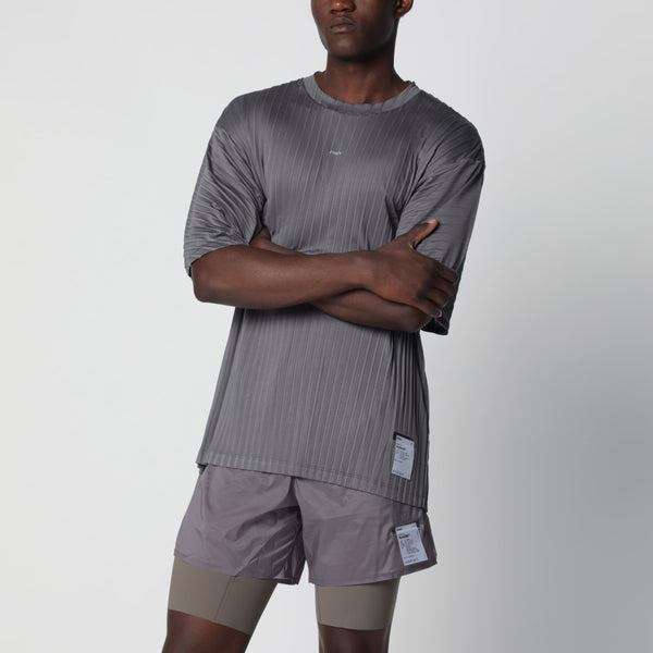Aura Lite Pleated T-Shirt In Granite Grey