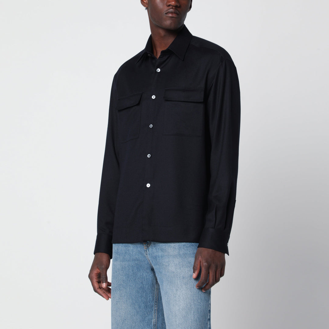 Xacus Blue Wool Shirt