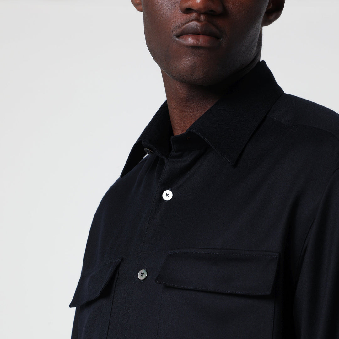Xacus Blue Wool Shirt